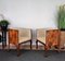 Mid-Century Art Deco Italian Briar Walnut Wood Armchairs & Stools, Image 10