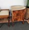 Italienische Mid-Century Art Deco Nussholz Sessel & Hocker aus Dornbuschholz 6