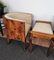 Mid-Century Art Deco Italian Briar Walnut Wood Armchairs & Stools 5