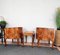 Italienische Mid-Century Art Deco Nussholz Sessel & Hocker aus Dornbuschholz 8