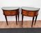 Mid-Century Italian Art Deco Demi-Lune Nightstands with Glass Tops, Set of 2 4