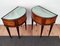 Mid-Century Italian Art Deco Demi-Lune Nightstands with Glass Tops, Set of 2 3