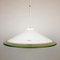 Lampe à Suspension Vintage en Verre Murano Blanc et Vert, 1970s 1