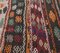 Tapis Oushak Vintage Tissé Kilim en Laine Noire, Turquie, 6x7 4