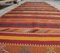 4 × 13 Türkischer Vintage Kilim Ouschak Handgewebter Flachgewebe Teppich aus Wolle 4