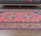 4x7 Vintage Turkish Oushak Handmade Wool Carpet in Red & Blue, Image 4