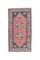 4x7 Vintage Turkish Oushak Handmade Wool Carpet in Red & Blue, Image 1