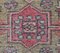 4x9 Vintage Turkish Oushak Handmade Wool Carpet in Red 6