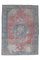 Alfombra Oushak Mid-Century vintage 8x11 de lana tejida a mano en rojo, Imagen 1