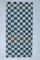 Tapis Oushak Checkers Vintage Fait Main en Laine, Turquie, 3x6 1