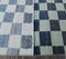 Tapis Oushak Checkers Vintage Fait Main en Laine, Turquie, 3x6 7