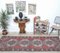 Tappeto 3x9 vintage a forma di tappeto Oushak fatto a mano in lana viva, Turchia, Immagine 3
