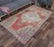 5x8 Vintage Middle East Oushak Handmade Wool Carpet in Red 3