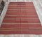 Tapis Kilim Oushak Vintage Fait Main en Laine Rouge, Turquie, 5x7 3