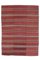 Tapis Kilim Oushak Vintage Fait Main en Laine Rouge, Turquie, 5x7 1