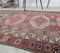 3x12 Vintage Turkish Oushak Hand-Knotted Wool Pink Rug 4
