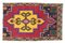 1x2 Vintage Turkish Oushak Handmade Wool Rug or Doormat 1