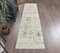 3x10 Vintage Turkish Oushak Handmade Wool Runner Rug in Green 2