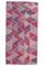 Tapis de Couloir 2x5 Vintage Oushak en Laine Rose Fait Main, Turquie 1