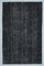 Tapis Oushak Vintage Reteint Noir 6x9, Pays-Bas 1