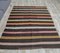 6x7 Vintage Turkish Oushak Handmade Black Wool Kilim Area Rug 2