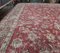 7x9 Vintage Turkish Oushak Handmade Wool Scarlet Rug, Image 4