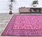 7x10 Turkish Oushak Handmade Wool Rug in Overdyed Pink Floral 4