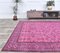 7x10 Turkish Oushak Handmade Wool Rug in Overdyed Pink Floral, Image 4