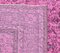 7x10 türkischer handgemachter Ouschak Wollteppich in eingefärbtem rosafarbenem floralen Muster 7