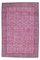 7x10 türkischer handgemachter Ouschak Wollteppich in eingefärbtem rosafarbenem floralen Muster 1