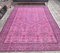 7x10 Turkish Oushak Handmade Wool Rug in Overdyed Pink Floral 2