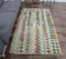 4x6 Vintage Turkish Oushak Handmade Wool Check Rug 2