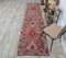 3x12 Vintage Turkish Oushak Hand-Knotted Light Red Wool Runner, Image 2