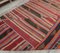 Flacher 5x7 Türkischer Vintage Kilim Ouschak Teppich aus handgewebter Wolle 5