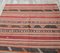 Flacher 5x7 Türkischer Vintage Kilim Ouschak Teppich aus handgewebter Wolle 6