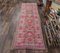 Tapis de Couloir Oushak 3x8 Vintage en Laine Rose Fait Main, Turquie 2