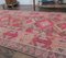 3x8 Vintage Turkish Oushak Hand-Knotted Pink Wool Runner 5
