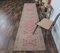 3x12 Vintage Turkish Oushak Hand-Knotted Pink Wool Runner, Image 2