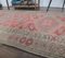 3x12 Vintage Turkish Oushak Hand-Knotted Pink Wool Runner, Image 5