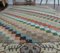 4x5 Vintage Turkish Oushak Handmade Wool Check Rug 5