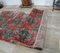 3x7 Vintage Turkish Oushak Handmade Wool Runner Rug in Red 7