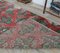 3x7 Vintage Turkish Oushak Handmade Wool Runner Rug in Red 6