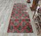 3x7 Vintage Turkish Oushak Handmade Wool Runner Rug in Red, Image 2