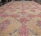 4x8 Vintage Turkish Oushak Handmade Wool Carpet in Red 6