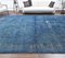 9x13 Vintage Turkish Night Blue-Colored Carpet in Handmade Wool, Image 3