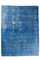 Tappeto vintage blu notte 9x13 in lana fatta a mano, Turchia, Immagine 1