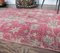 Tapis Oushak 3x5 Vintage Fait Main en Laine Rose 5