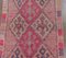 Alfombra Oushak turca vintage de lana 2x12 en rosa, Imagen 6