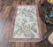 2x4 Vintage Turkish Oushak Handmade Floral Beige Wool Runner Rug 2