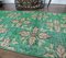 2x5 Vintage Turkish Oushak Handmade Wool Runner Rug in Green, Image 5